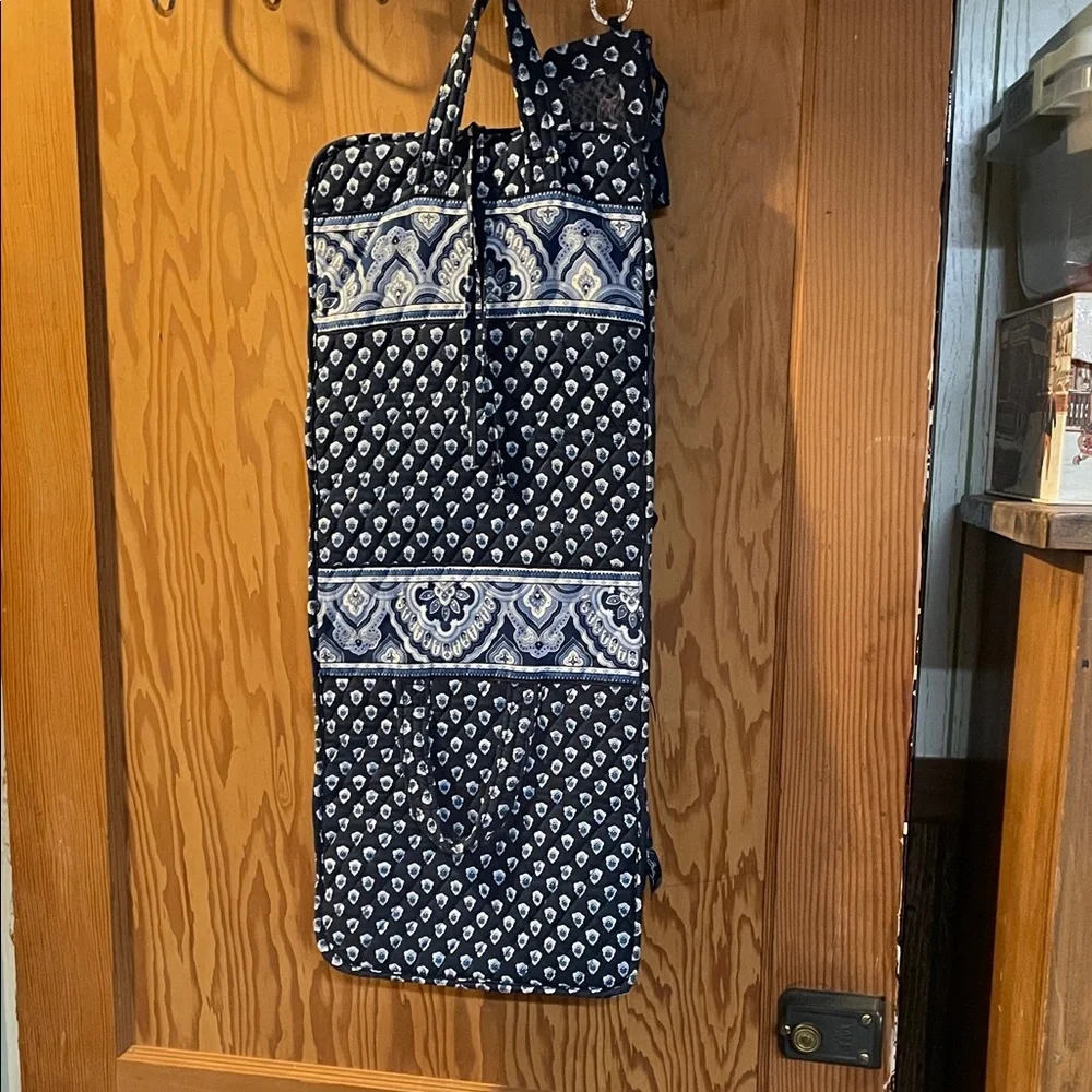 Vera Bradley Blue and White Heart Hanging Organizer and ID tag